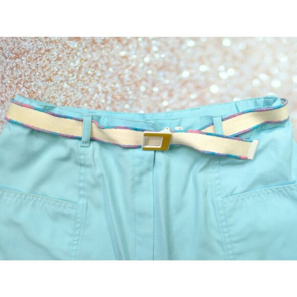 Vintage TAIL Shorts 9/10 Red Label With Belt Lt blue high rise AS IS Runs small - Picture 5 of 12